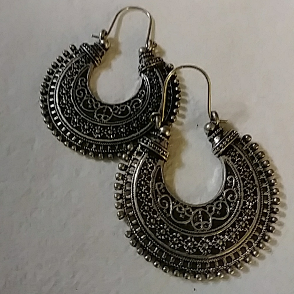 Silver hoop earring